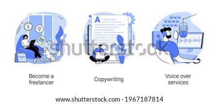 Independent entrepreneur abstract concept vector illustrations.