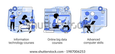 IT specialist training abstract concept vector illustrations.