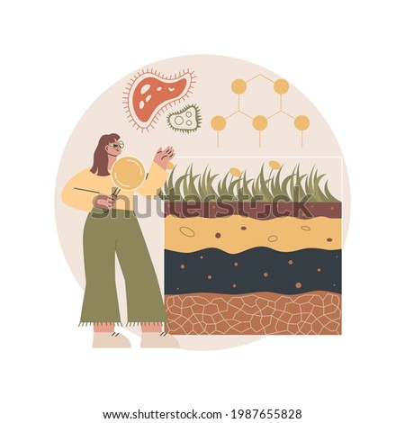 Soil science abstract concept vector illustration. Soil biology and chemistry, environmental science, natural resource study, fertility properties, land management, pedology abstract metaphor.