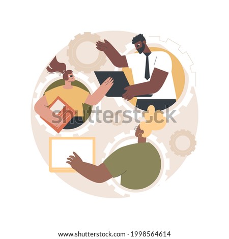 Cooperation abstract concept vector illustration. Online collaboration, team communication, cooperative business, coop model, partnership, cooperation process, working together abstract metaphor.