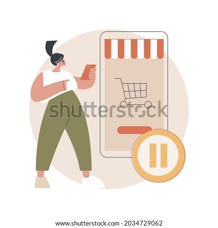 Order on hold abstract concept vector illustration. Order status details, e-commerce website, booking processing, purchase on hold, payment in process, cancellation required abstract metaphor.