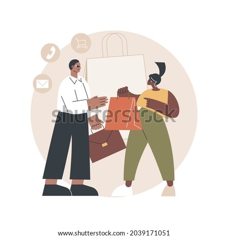 Sales representative abstract concept vector illustration. B2B sales agent, telemarketing, commercial representative, direct marketing, business development role, job position abstract metaphor.