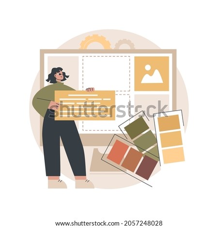 Typography abstract concept vector illustration. Web design company, page headline, text size, body copy, read online, frontend development, CSS, screen resolution, browser abstract metaphor.