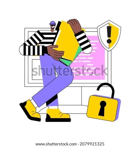 Data leakage abstract concept vector illustration. Data breaches, info leakage prevention, encryption for databases, network security incident, confidential information leak abstract metaphor.