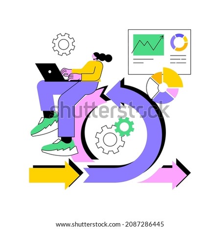 Agile project management abstract concept vector illustration. Agile approach, software development company, management method, scrum methodology, project life cycle, workflow abstract metaphor.