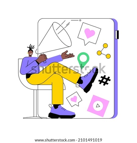 Cross-posting abstract concept vector illustration. Digital marketing, online platform, post planner, social media cross posting, link sharing, smm, repost, post promotion abstract metaphor.