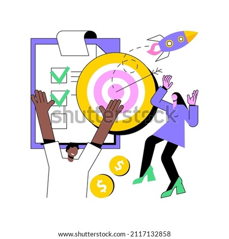 Project closure abstract concept vector illustration. Project closing process, acceptance of deliverables, stakeholder final approval, meet budget and deadline, gather feedback abstract metaphor.