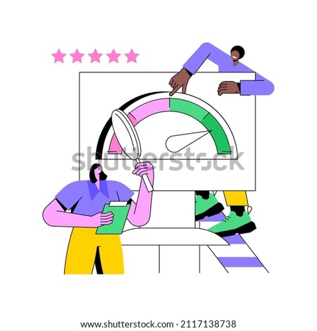 Credit rating abstract concept vector illustration. Credit reporting service, rating agency, risk evaluation and control, improve company score, fulfill financial commitment abstract metaphor.