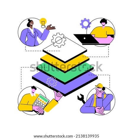 Enterprise architecture abstract concept vector illustration. IT system solution, enterprise software, corporate architecture framework, business process management, middleware abstract metaphor.