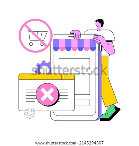 Order cancelled abstract concept vector illustration. E-commerce online store, customer account, personal data, purchase decision, digital purchase status, user support abstract metaphor.