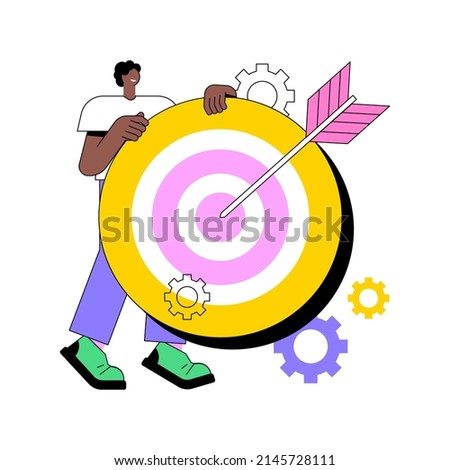 Focus abstract concept vector illustration. Training concentration, focus on success, defined business goal, orientation on target, center of attention, focal point, spotlight abstract metaphor.