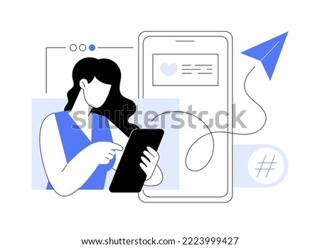 Cross-posting abstract concept vector illustration. Digital marketing, online platform, post planner, social media cross posting, link sharing, smm, repost, post promotion abstract metaphor.