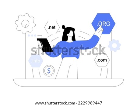 Domain Flipping abstract concept vector illustration. Changing domain, flipping between domains, internet business, buying name at high price, register website, web hosting abstract metaphor.