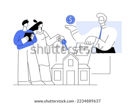 Mortgage loan abstract concept vector illustration. Home bank credit, down payment, real estate services, house loan pay off, investment portfolio, family financial burden abstract metaphor.