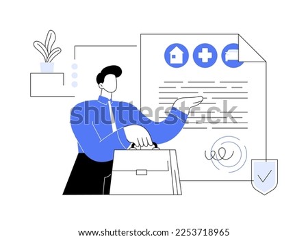 Insurance broker abstract concept vector illustration. Insurance middleman, commercial broker, brokerage service, agent makes a deal, secure investment, professional advice abstract metaphor.