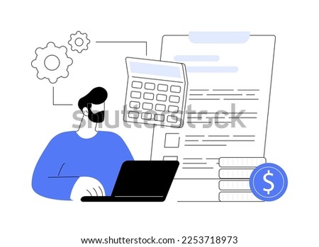 Budget planning abstract concept vector illustration. Balanced budget, money spending plan, company budget management, keep finances on track, emergency savings, expences control abstract metaphor. Foto stock © 