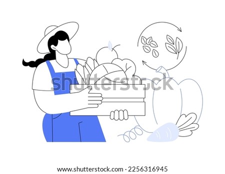 Harvesting abstract concept vector illustration. Collecting crops and vegetables, crop rotation, sustainable gardening, growing season, gestation period, homegrown food abstract metaphor.