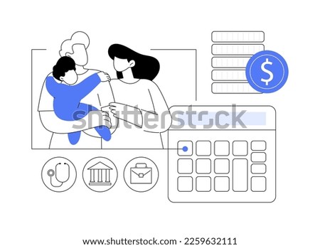 Childcare expenses abstract concept vector illustration. Child care tax credit, family budget, childcare money, daycare expenses, calculation and deduction, financial plan abstract metaphor.