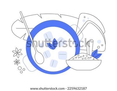 Indian cuisine abstract concept vector illustration. Spicy indian food, traditional cuisine, restaurant delivery, oriental taste, India shop, homemade curry, vegetarian menu abstract metaphor.