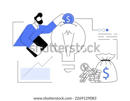 Venture investment abstract concept vector illustration. Venture capital, investment fund, startup financing process, angel investor, business growth, high-risk opportunity abstract metaphor.