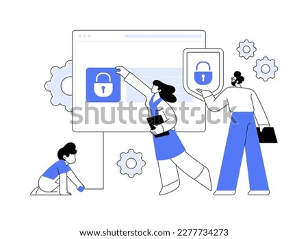 Parental control software abstract concept vector illustration. Internet security software, restricted access for children, parental control, media content limitation technology abstract metaphor.
