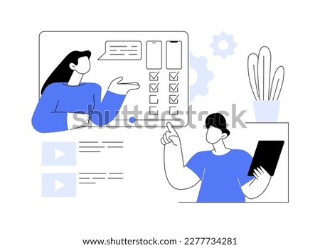 Technical review abstract concept vector illustration. Compare technical characteristics, advice website, new device on the market, latest technology news, electronics review abstract metaphor.