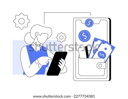 Digital wallet abstract concept vector illustration. Payment technology, digital banking tool, paying system, mobile bank, electronic wallet, shopping instrument, money transfer abstract metaphor.