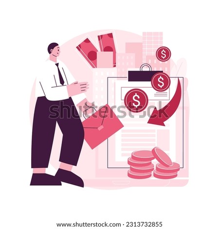Revenue agency abstract concept vector illustration. Tax law, remit GST and HST, business number registration, savings and pension plan, payroll account, family benefit, charity abstract metaphor.