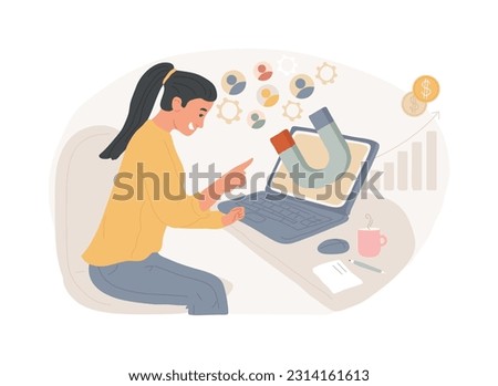 Generating new leads isolated concept vector illustration. Generate leads, digital marketing software, sales strategy, new customer interest, sales funnel, internet, CMS vector concept.