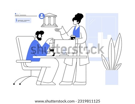 Opening business account abstract concept vector illustration. Businessman checking account in commercial bank, provision of financial services, corporate banking report abstract metaphor.
