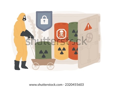 Safe storage of waste isolated concept vector illustration. Chemical waste management, hazardous material storage, safe container, sorting and recycling, dangerous substance vector concept.