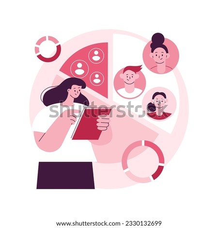 Audience segmentation abstract concept vector illustration. Customer segmentation, digital marketing tool, target audience collection, targeted message, digital ad campaign abstract metaphor.