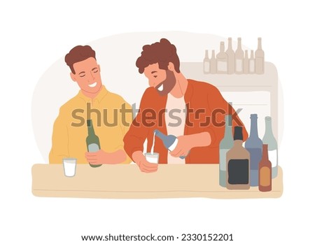 Drinking alcohol isolated concept vector illustration. Binge drinking, alcoholic beverage, alcohol abuse, addiction rehabilitation service, alcoholism therapy, health impact vector concept.