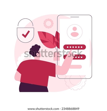 Sign in page abstract concept vector illustration. Enter application, mobile screen, user login form, website page interface, UI, new profile registration, email account abstract metaphor.