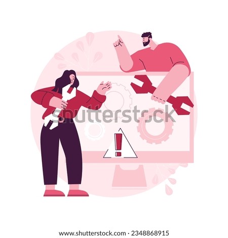 Computer troubleshooting abstract concept vector illustration. Basic fixing problems guide, operating system checking, installing new software, restore data, network issue abstract metaphor.