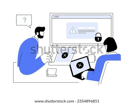 Access denied abstract concept vector illustration. Colleagues getting notification access denied, modern IT technology, professional software failure, application error abstract metaphor.