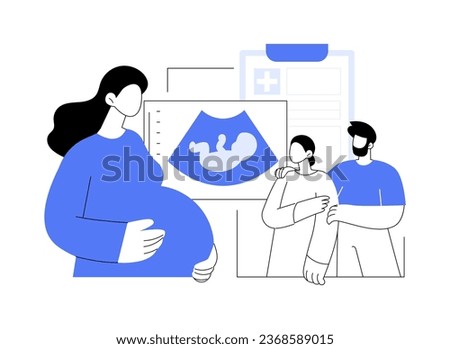 Surrogate mother abstract concept vector illustration. Future parents with surrogate mother, gynecology industry, reproductive medicine and infertility, carrying pregnancy abstract metaphor.