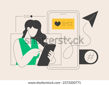 Cross-posting abstract concept vector illustration. Digital marketing, online platform, post planner, social media cross posting, link sharing, smm, repost, post promotion abstract metaphor.