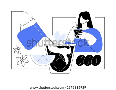 Cold brew isolated cartoon vector illustrations. Barista making cold brew coffee closeup, eating out in the restaurant, delicious ice latte preparation in the coffee shop vector cartoon.