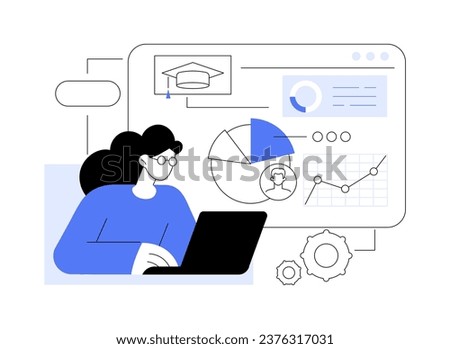 Online MBA isolated cartoon vector illustrations. Concentrated girl with laptop doing getting MBA course, business management and operations, virtual education, distance learning vector cartoon.