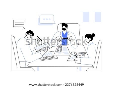 Panel survey abstract concept vector illustration. Citizen taking panel survey, social science and movement, focus group, opinion poll sector, psychological research abstract metaphor.