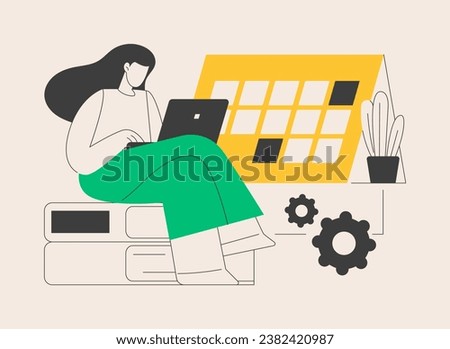 Revision week abstract concept vector illustration. Effective revision, timetables and planning, reading period, exam week, learn everything, student in library, writing notes abstract metaphor.