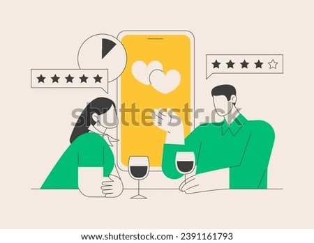 Blind date abstract concept vector illustration. Speed dating, online blind date service, first impression, surprise meeting, relationship search, single people, get coupled abstract metaphor.
