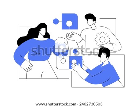 Team building activity isolated cartoon vector illustrations. Group of people talking in smart office, team building process, business managers, common spaces, social relations vector cartoon.