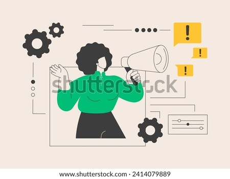 Attention abstract concept vector illustration. Requiring and attracting attention, active listening, take note, learning and concentration, behavior disorder, multitasking abstract metaphor.