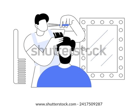 Haircut isolated cartoon vector illustrations. Cheerful bearded man getting a haircut in barbershop, people lifestyle, appearance improvement, beauty procedures for guys vector cartoon.