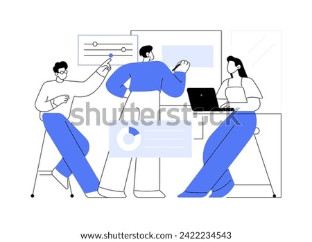Meeting room isolated cartoon vector illustrations. Colleagues discussing business strategy in a meeting room, common spaces, brainstorming in smart office, modern workplace vector cartoon.