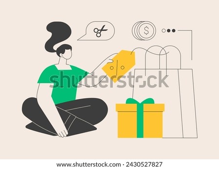 Retail markdown abstract concept vector illustration. Promotional discount program, lowest price guarantee, cash flow for your business, in-store sale event, bad buying decision abstract metaphor.