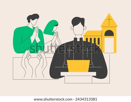 Christian event abstract concept vector illustration. Christian holy day, religious dates calendar, baptist event, church gathering, sunday mass, music festival, pilgrimage abstract metaphor.