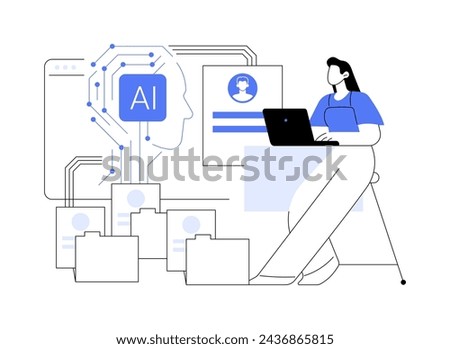 AI-Enhanced Recruitment and Screening abstract concept vector illustration. Human Resources. Identify top candidates based on their qualifications and job fit. AI Technology. abstract metaphor.